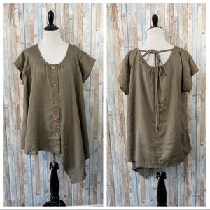 Design‎ Todays M Lagenlook Linen Asymmetric Tunic